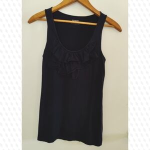 Express Elegant Black Ruffle Tank Top
